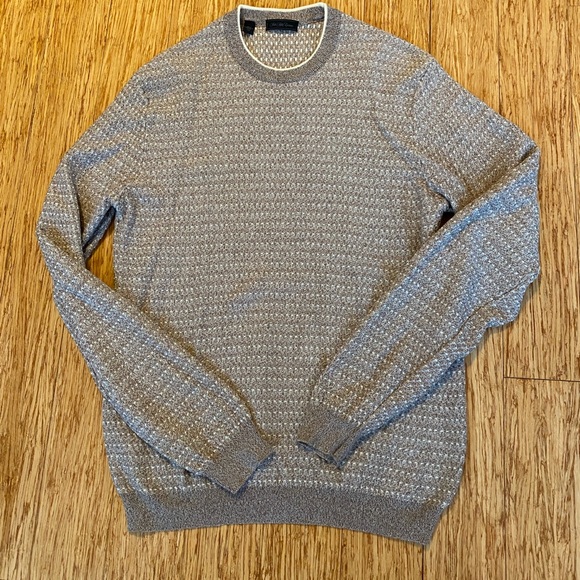 Saks Fifth Avenue Made in Italy tan and cream sweater - Picture 2 of 8